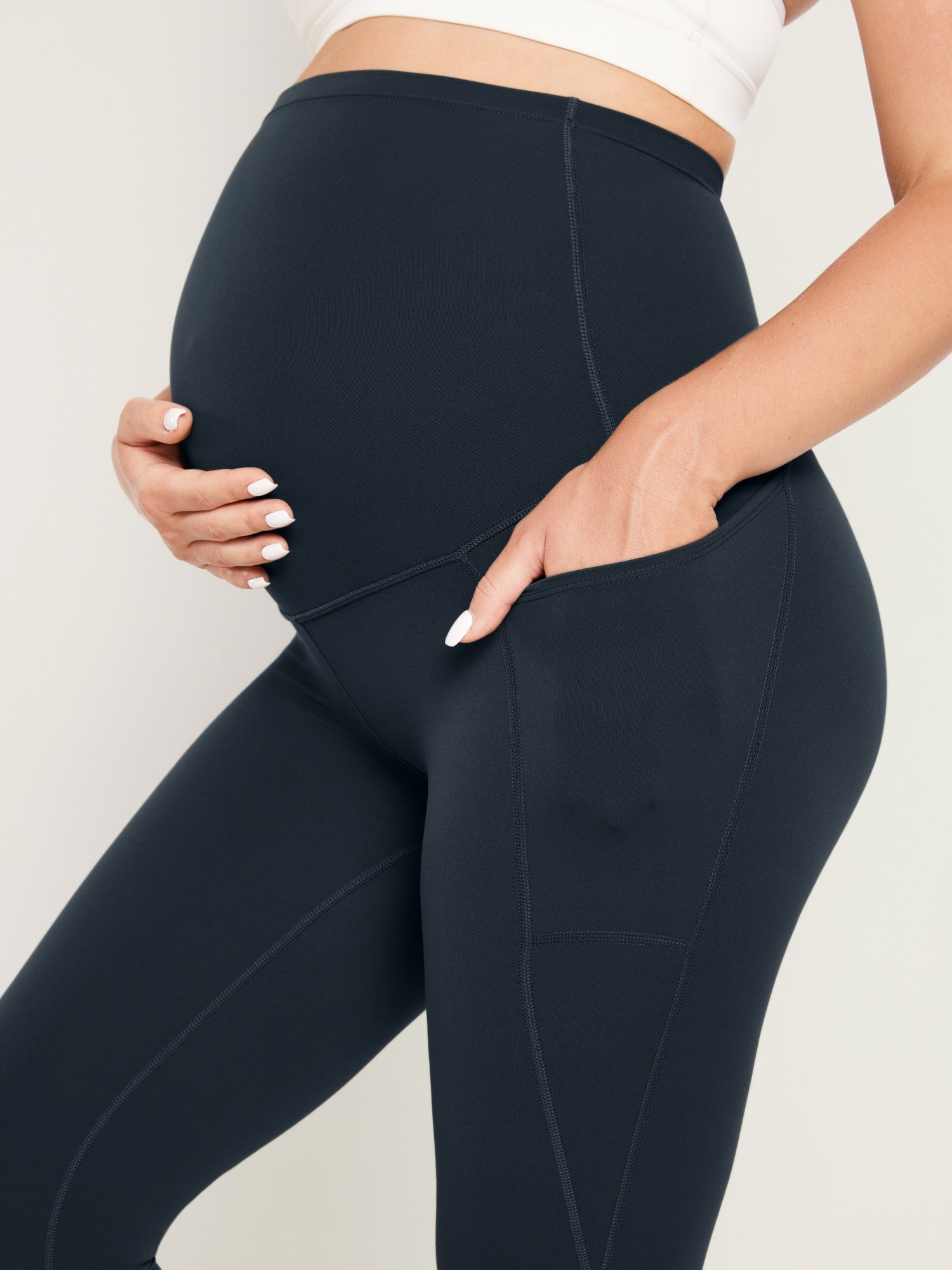 Women's Maternity Leggings With Pockets Natrelax 25'' True Navy