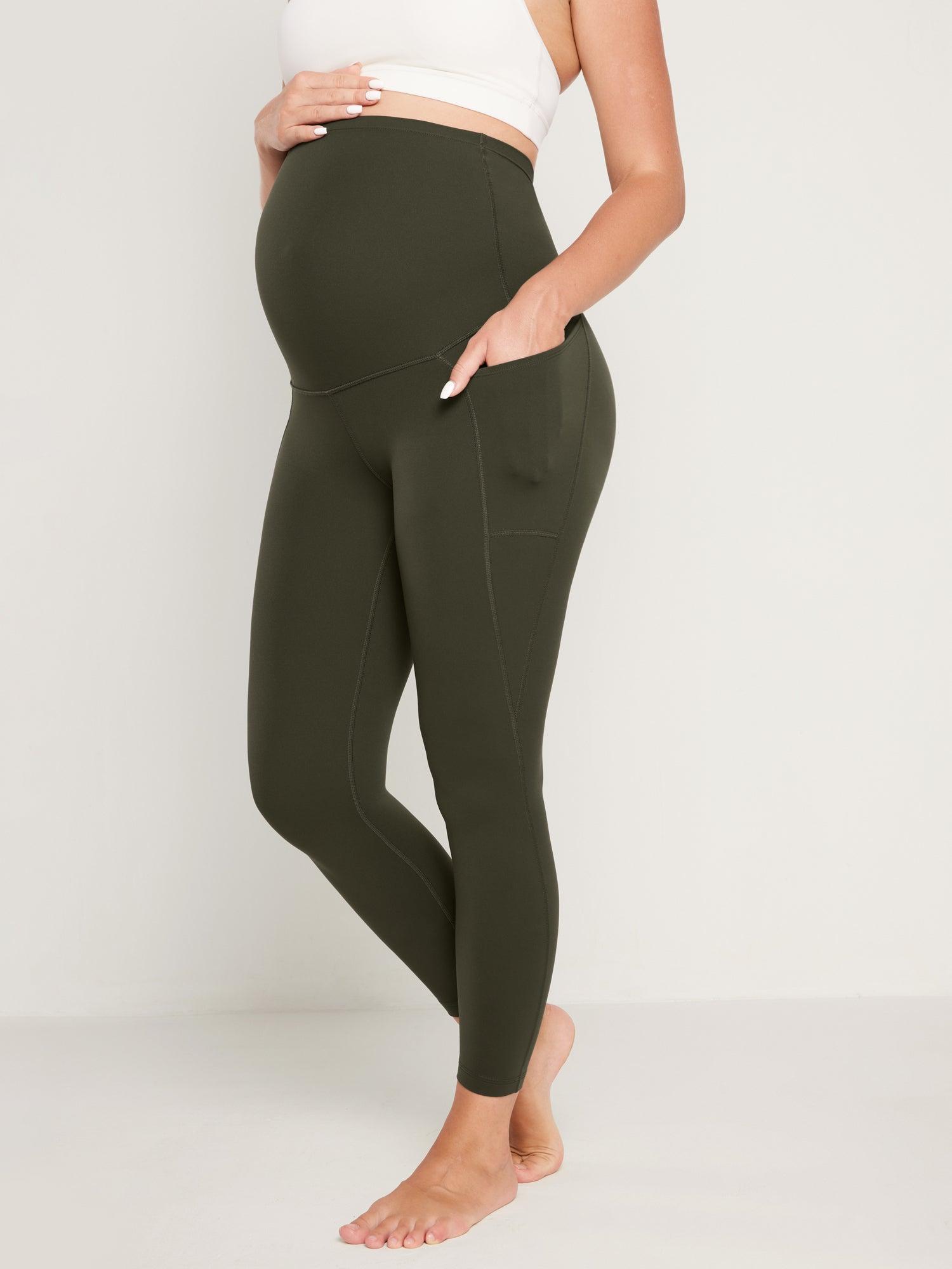 Women's Maternity Leggings With Pockets Natrelax 25'' Black