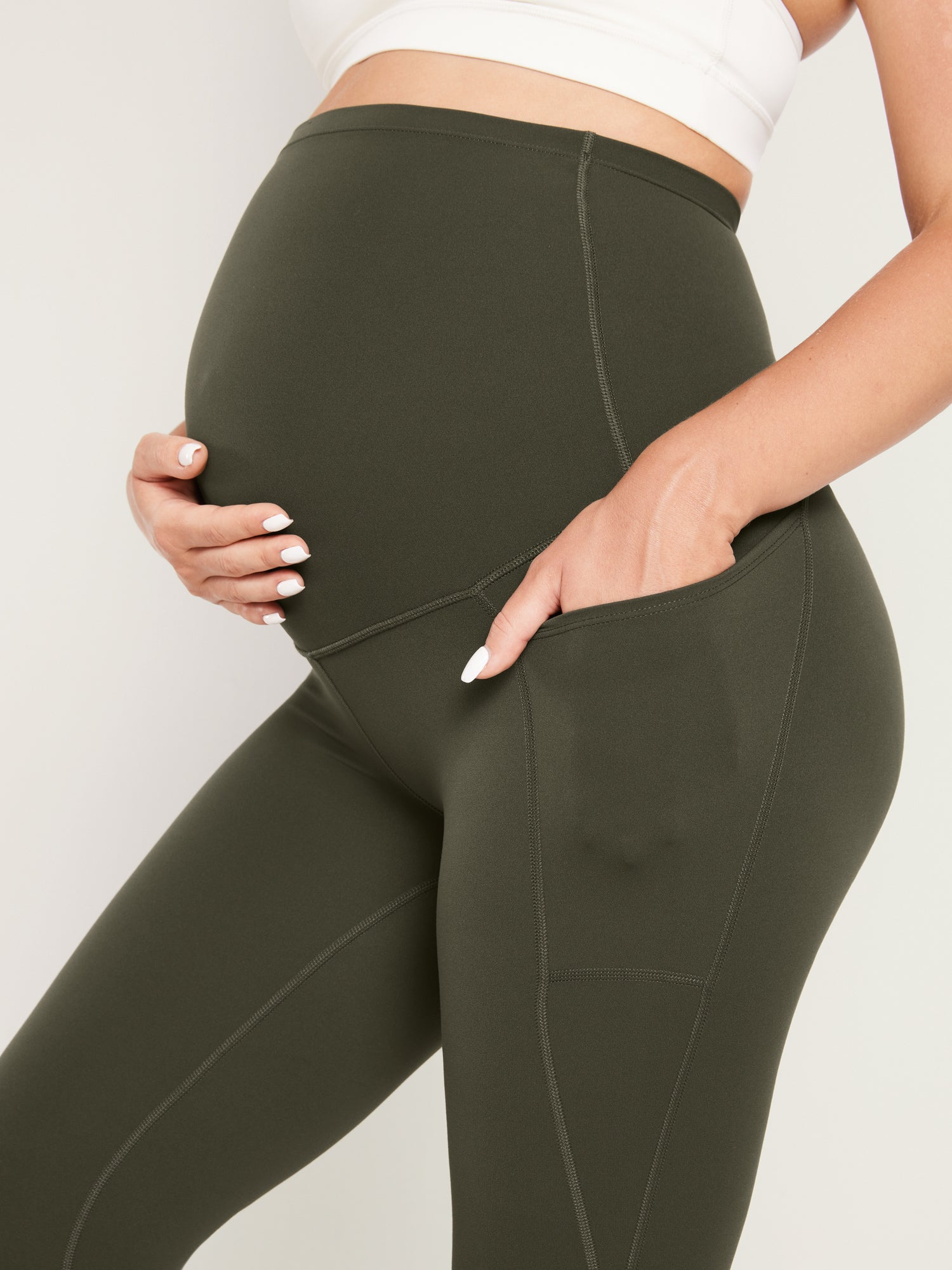 Women's Maternity Leggings With Pockets Natrelax 25'' Black