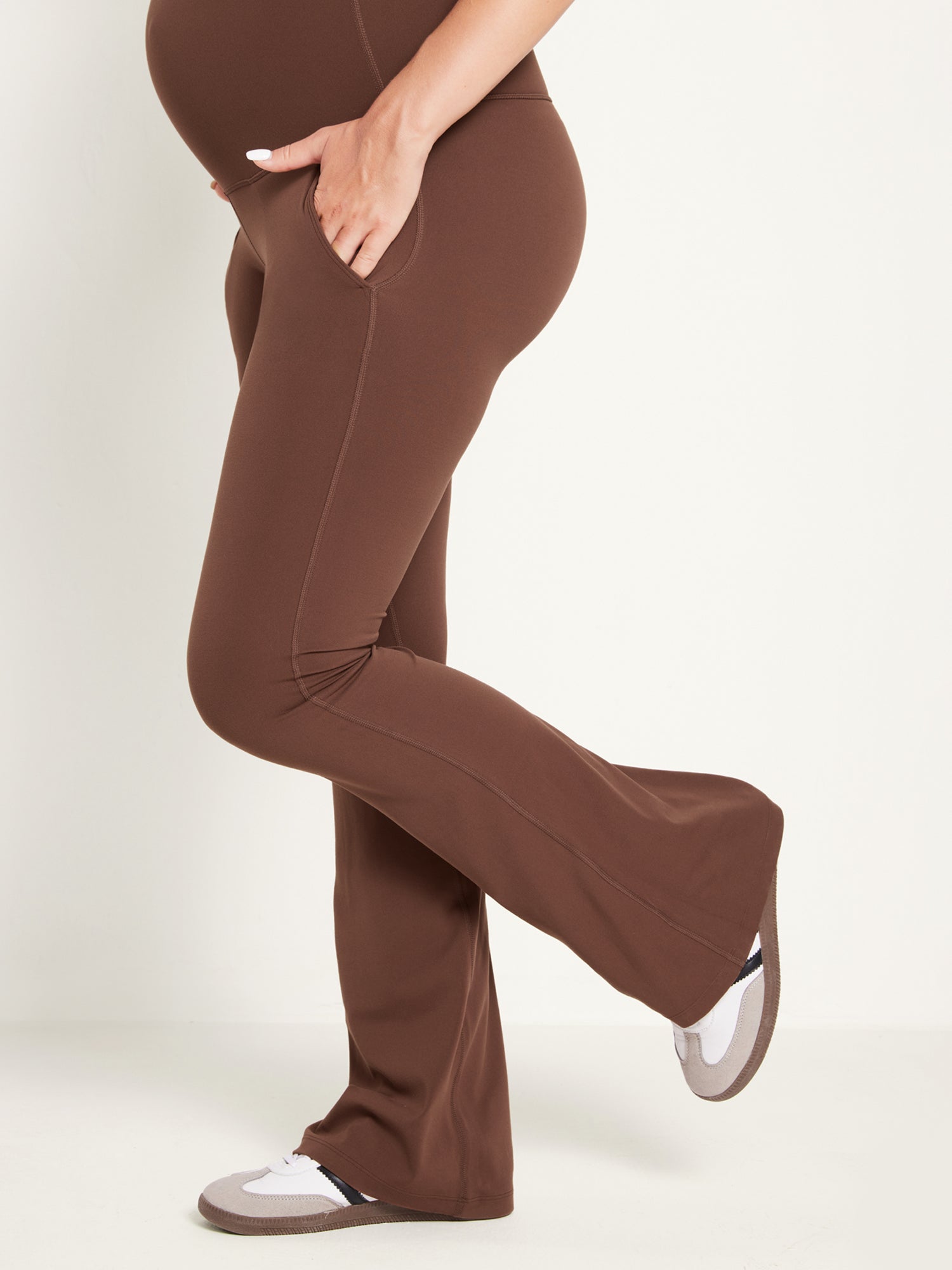Women's Natrelax®  Maternity Flare Leggings With Pockets Natrelax 25'' Red Merlot
