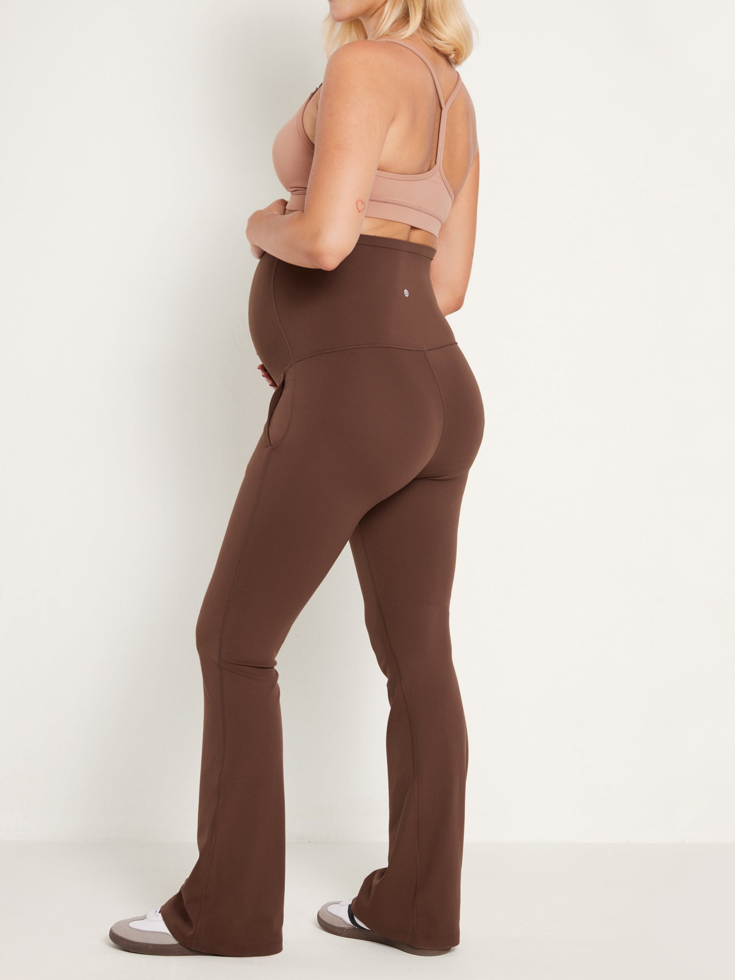 Women's Natrelax®  Maternity Flare Leggings With Pockets Natrelax 25'' Red Merlot