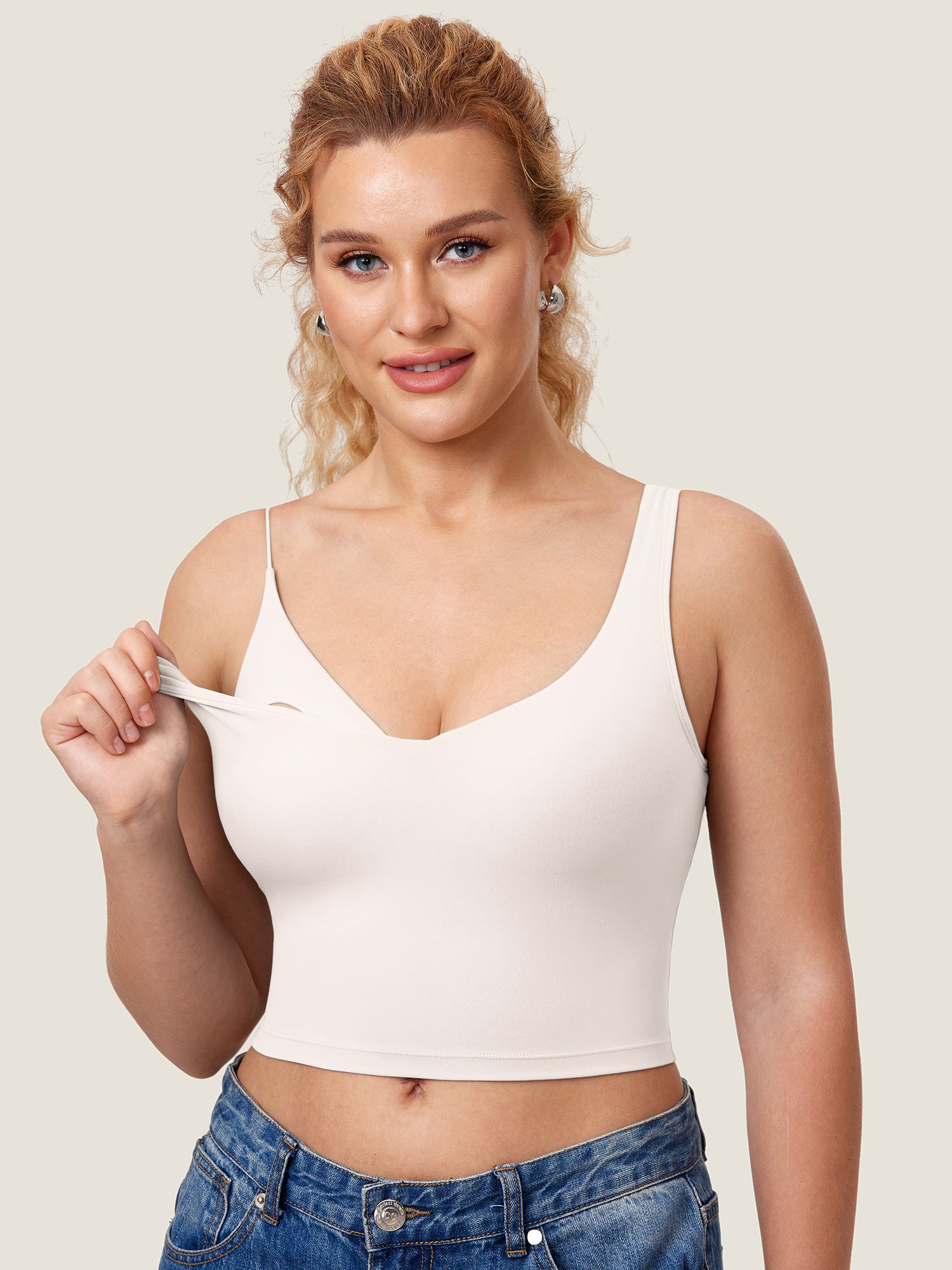 Natrelax® Nursing Crop Tank Top Iceland White