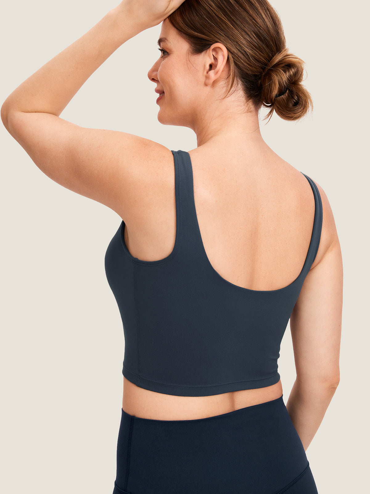 MOMANDA Women's Natrelax® Nursing Crop Tank Top - V Neck Twilight Blue @model_info:R5