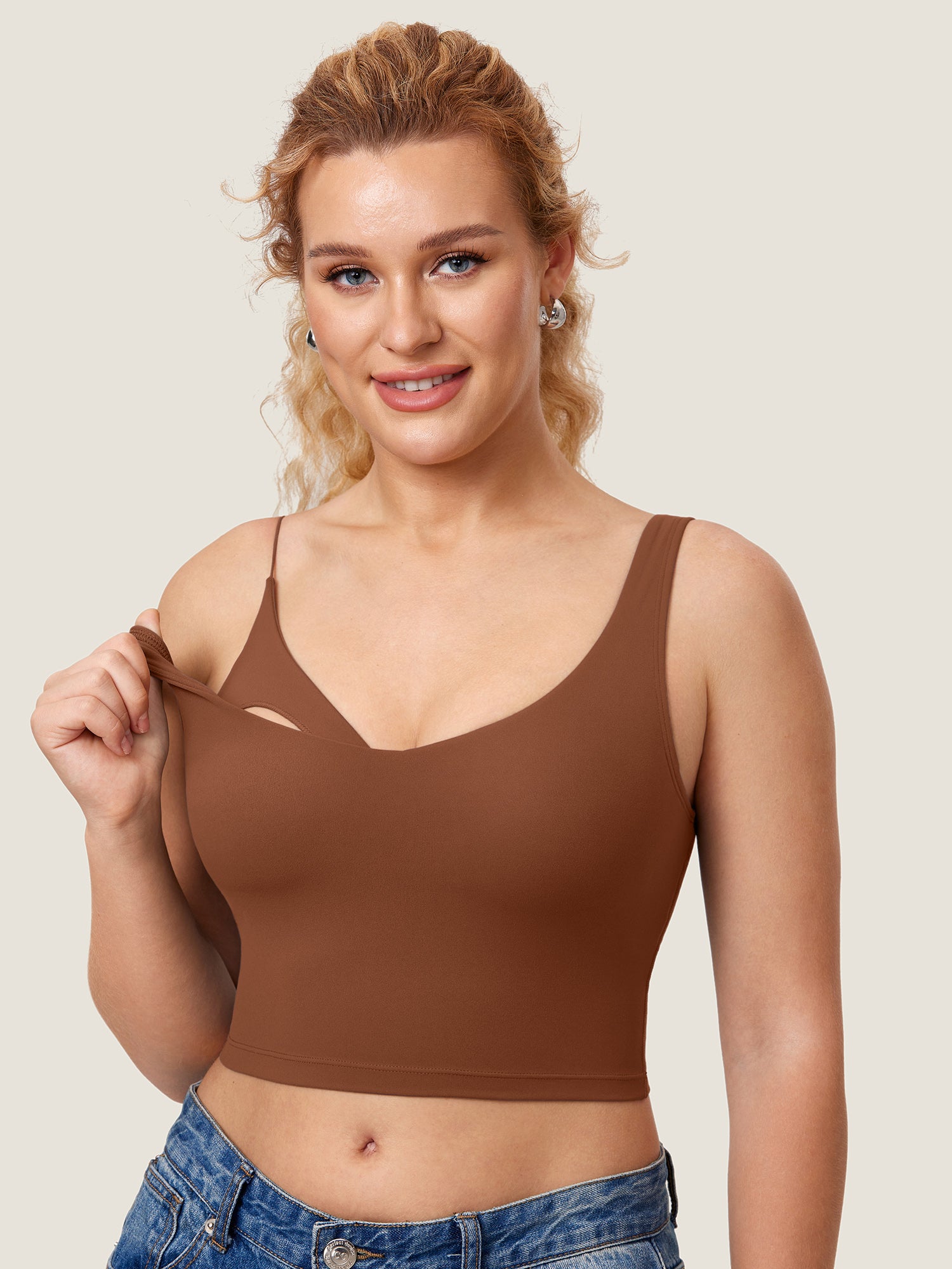 Natrelax™ Nursing Crop Tank Top Croissant Brown