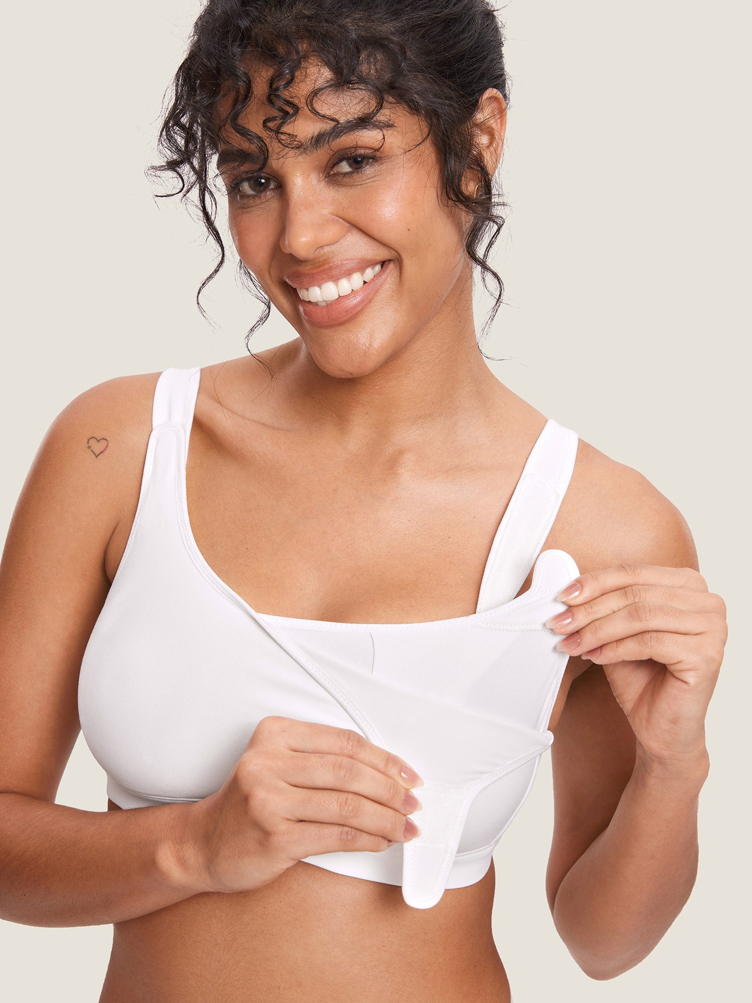 Natrelax® Velcro All-in-One Nursing & Pumping Bra White