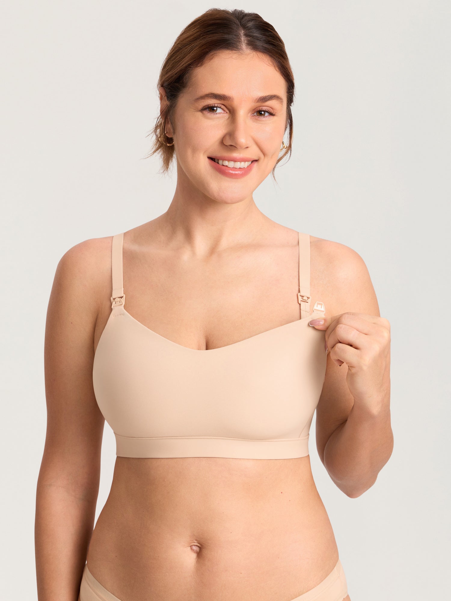 MOMANDA Women's Inbarely® Plus Molded Nursing Bra White