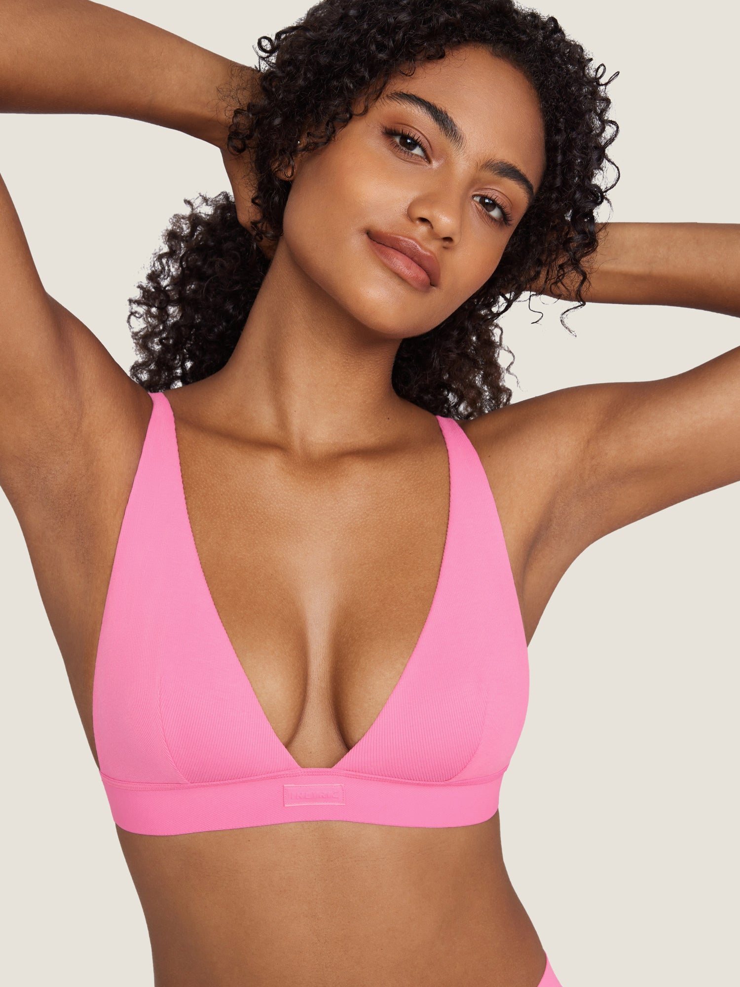 Cotton Ribbed Plunge Bralette