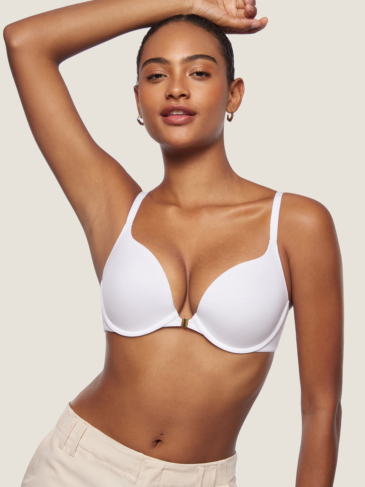 Inbarely® Front Closure T-shirt Bra White