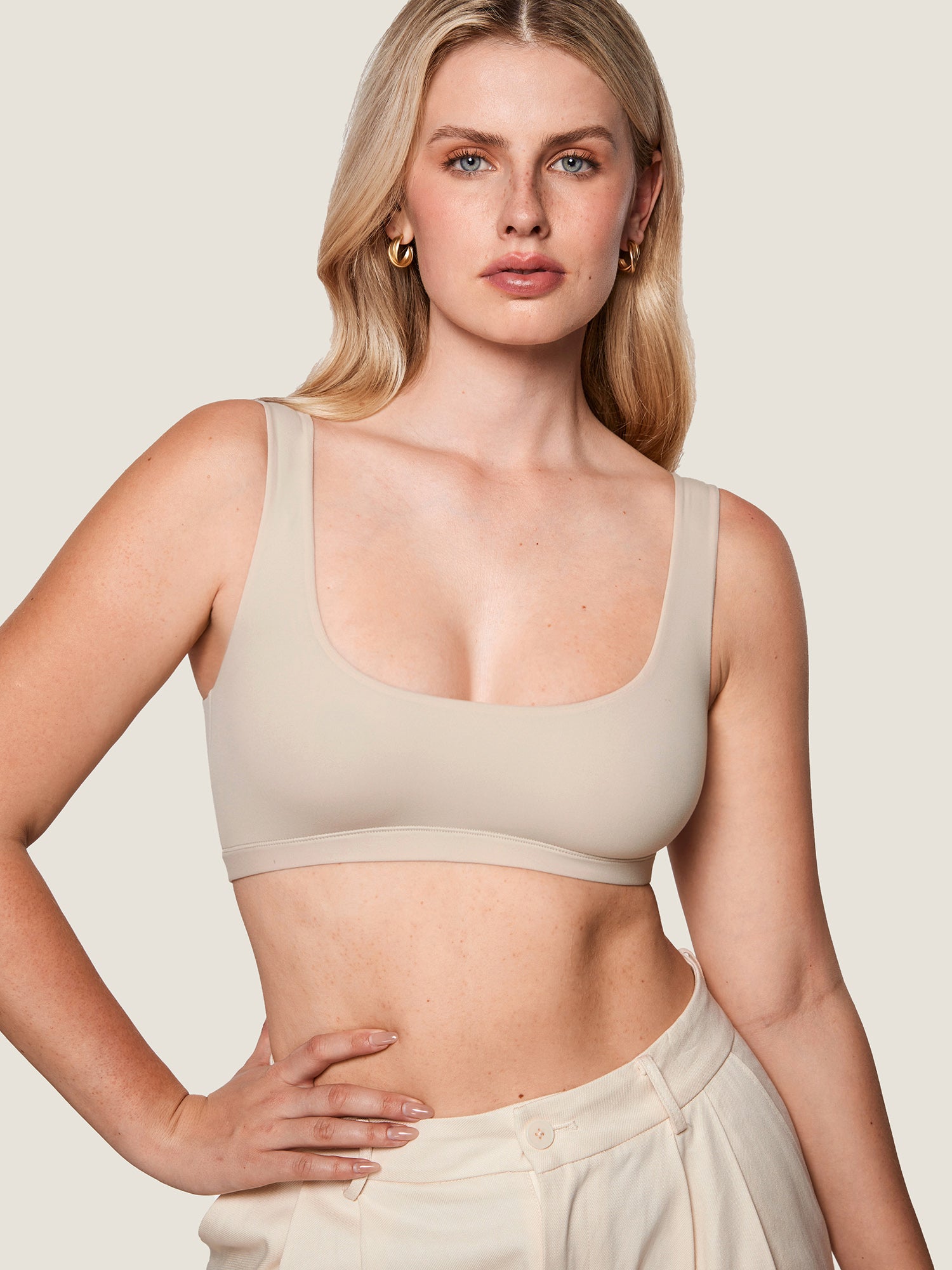 Inbarely® Soft Seamless Everyday Bralette Flax Beige