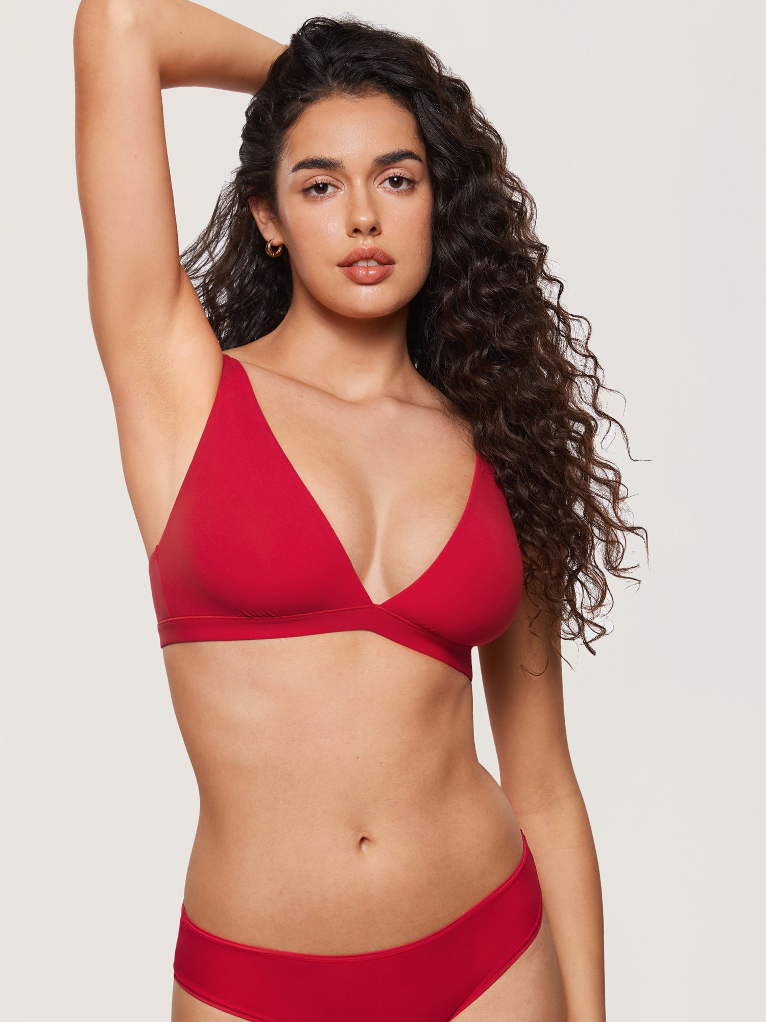 Women's Inbarely® Soft Deep V Bralette Brown Purple