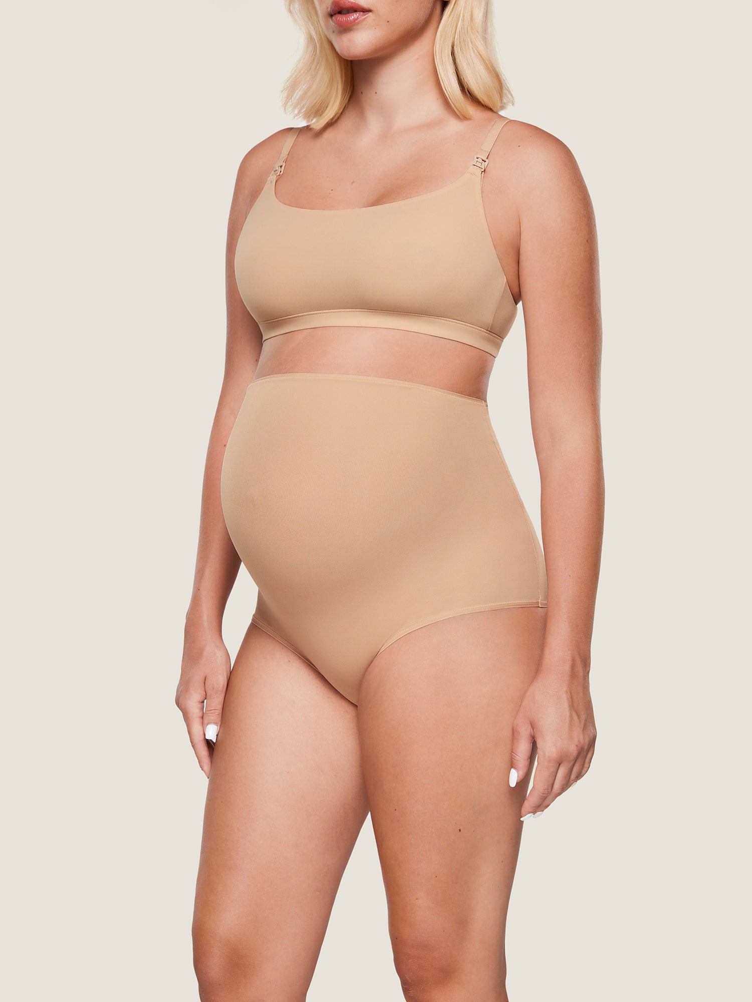 Inbarely® Soft High Waist Maternity Underwear - 2 Pack Warm Beige (2pack)