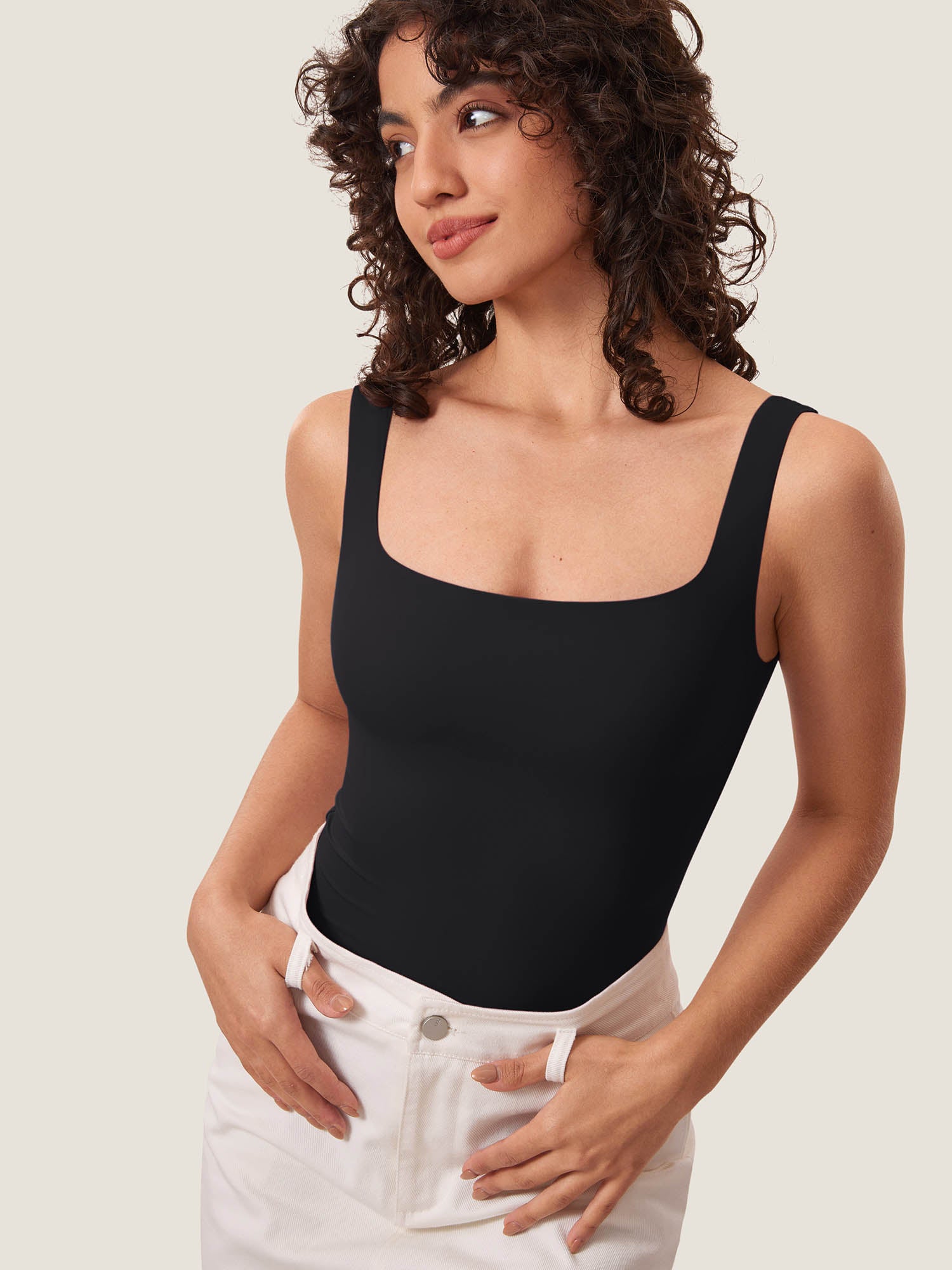 InBarely® Square Neck Sleeveless Bodysuit