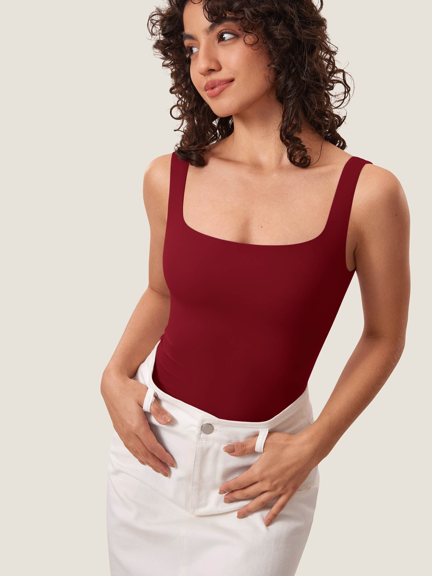 InBarely® Square Neck Sleeveless Bodysuit Andorra