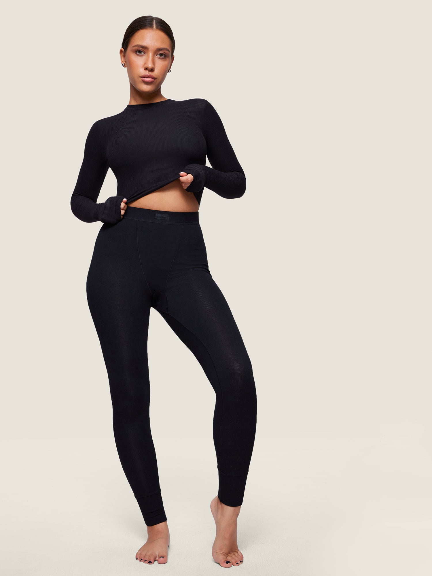 Cotton Rib High Waisted Legging