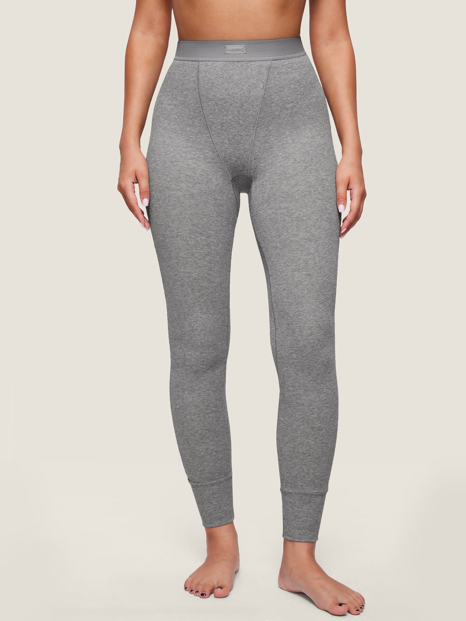 Cotton Rib High Waisted Legging Heather Carbon