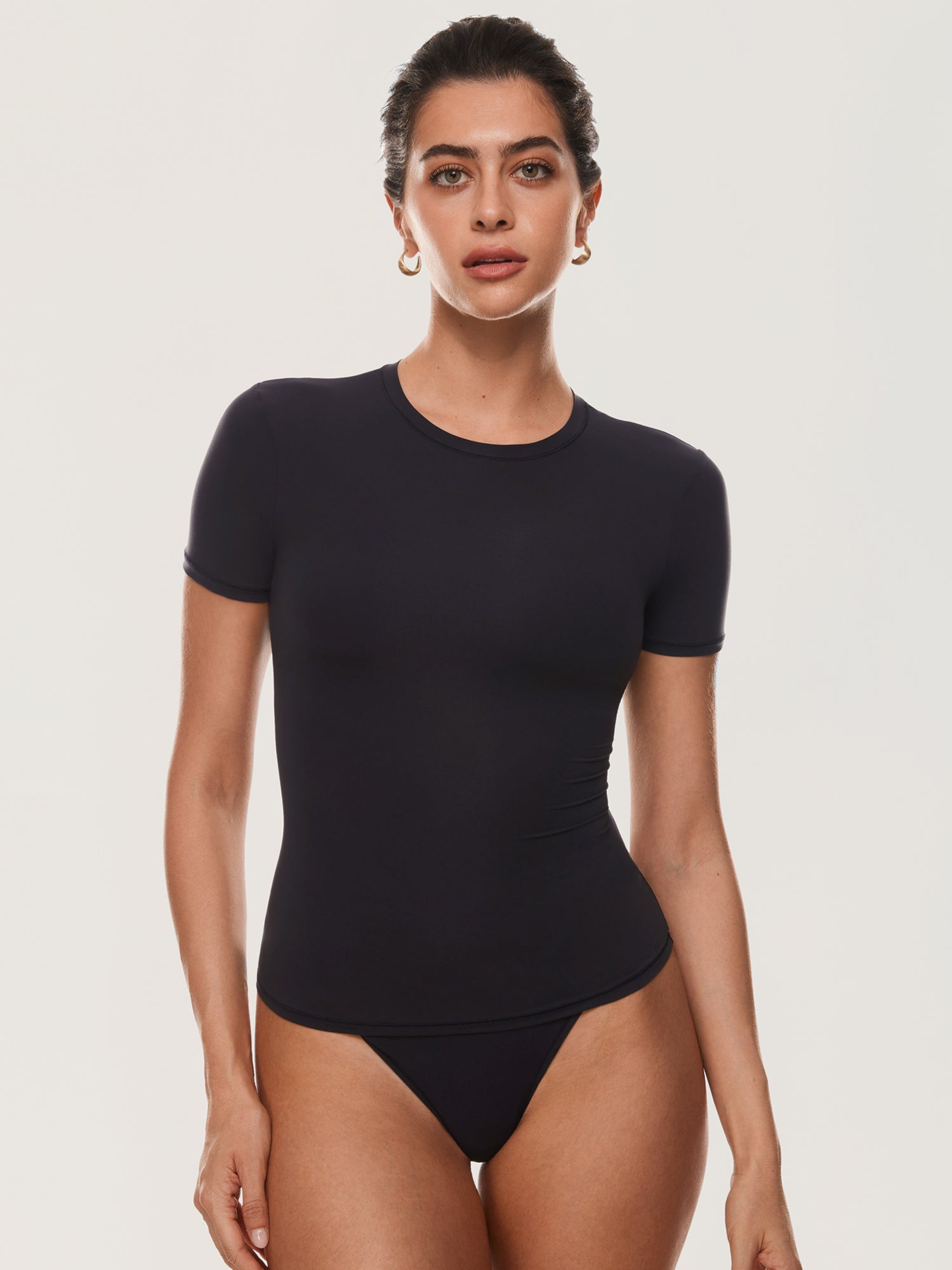 Women's Inbarely® Soft Basic Short Sleeve Tees Hazelnut