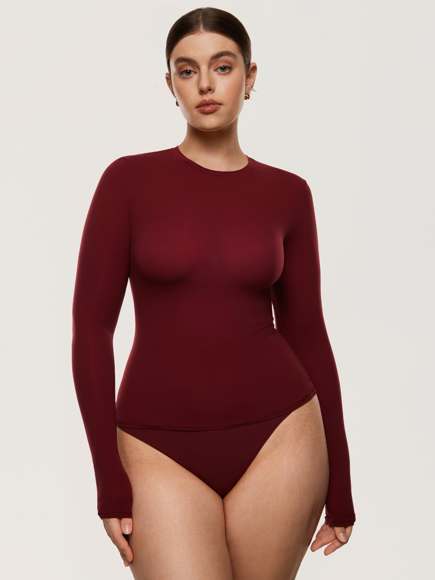 Women's Inbarely® Soft Basic Long Sleeve Tees Snow White