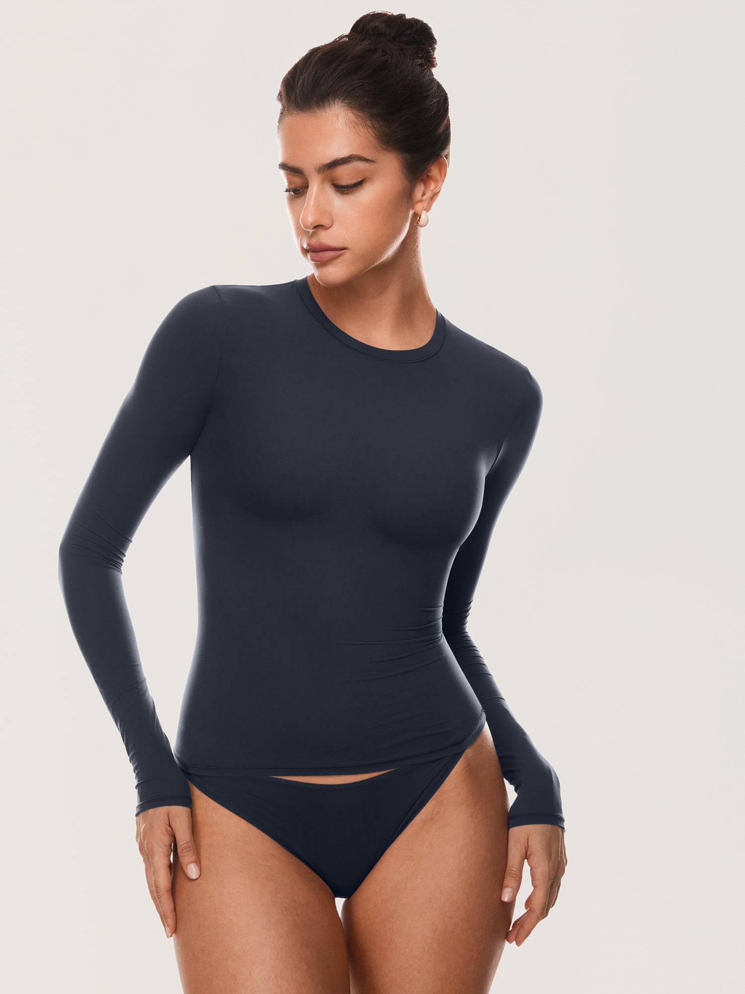 Women's Inbarely® Soft Basic Long Sleeve Tees True Navy