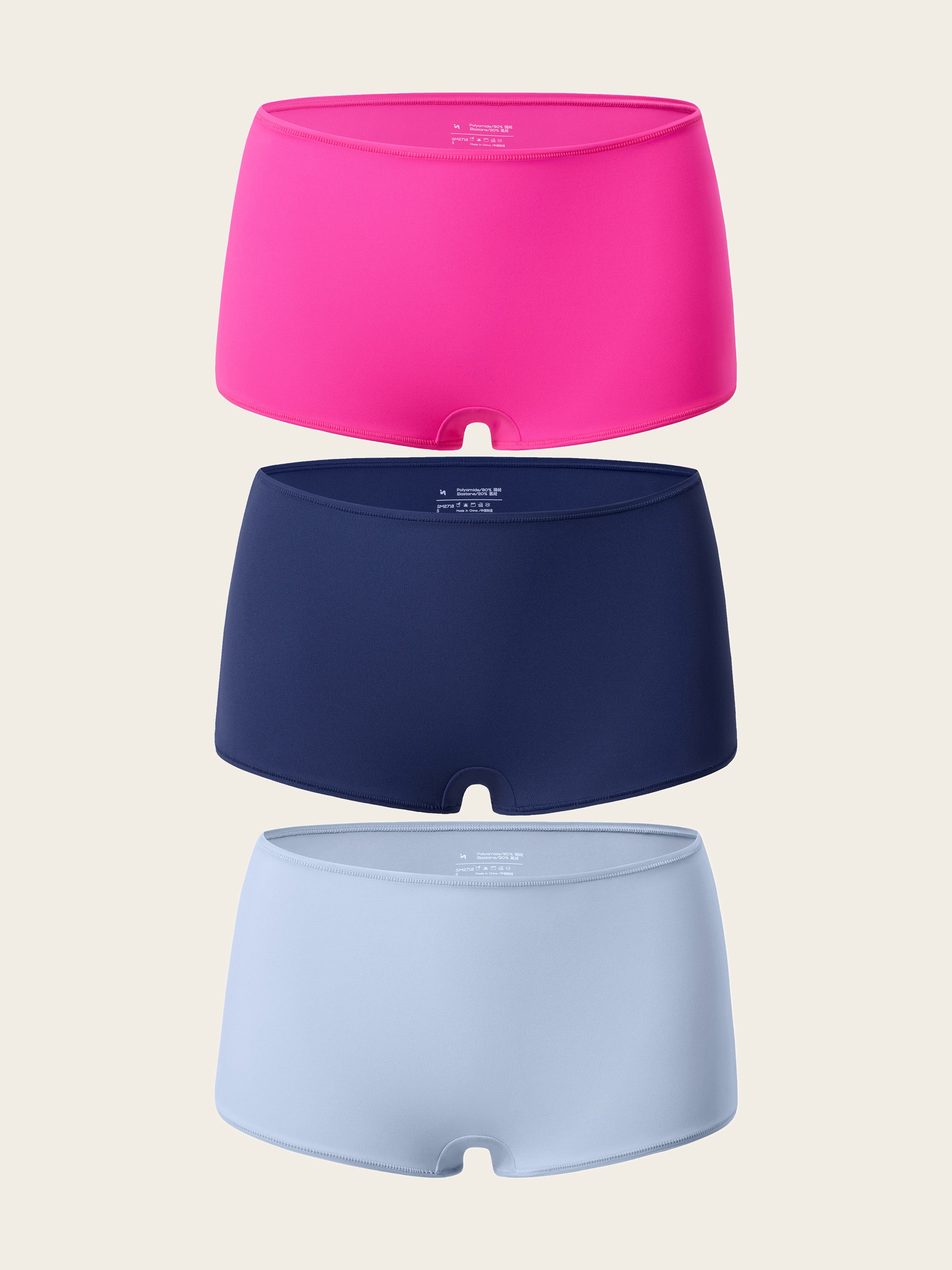 Inbarely® Soft Mid Waist Boy Shorts 3 Pack Chic 05 (3pack)