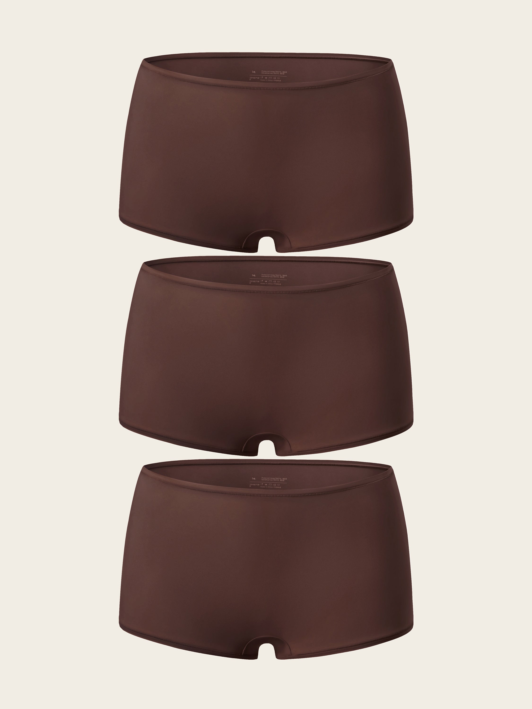 Inbarely® Soft Mid Waist Boy Shorts 3 Pack Hazelnut (3pack)