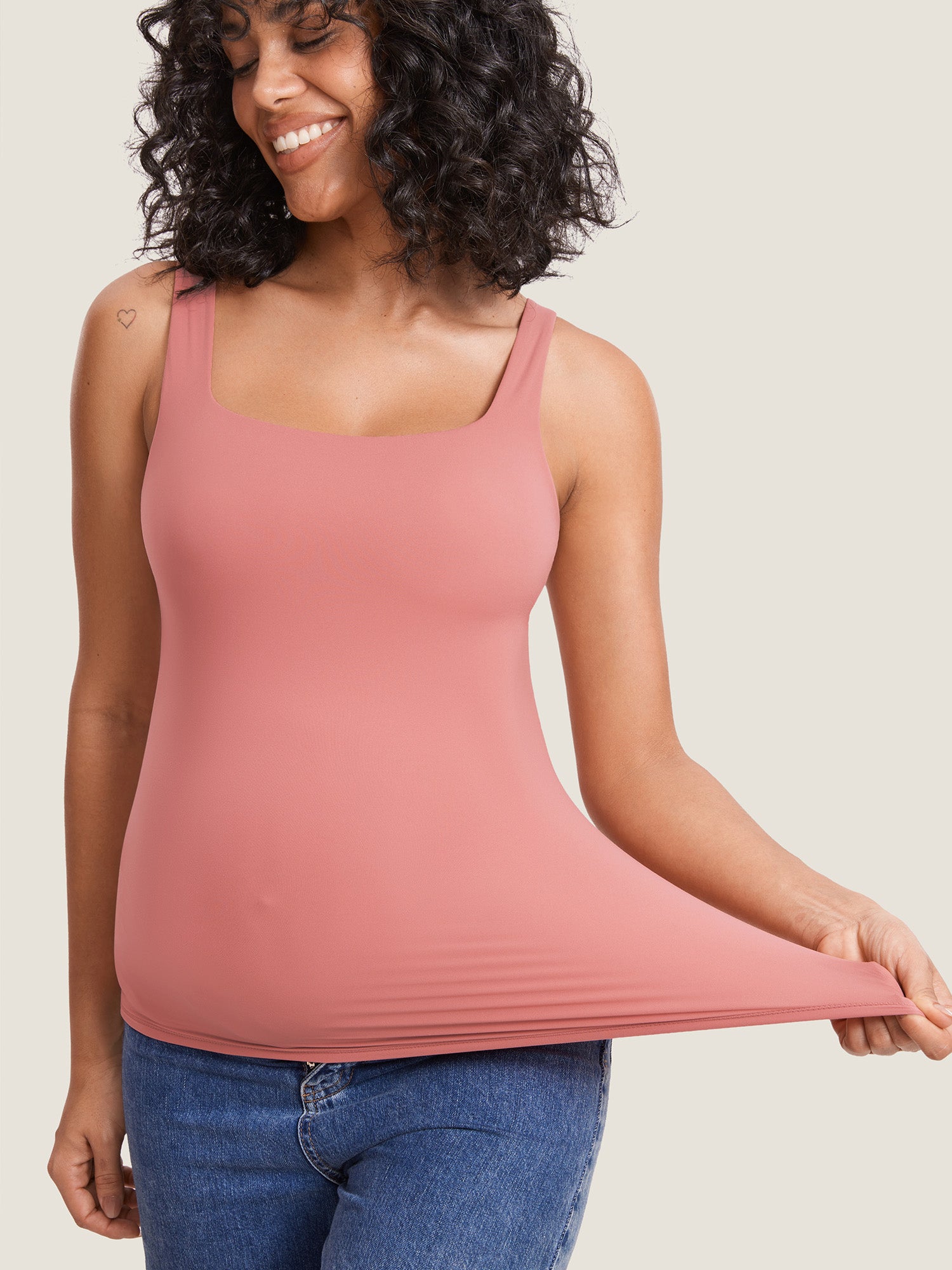 Inbarely® Square Neck Maternity Tank Top Clove