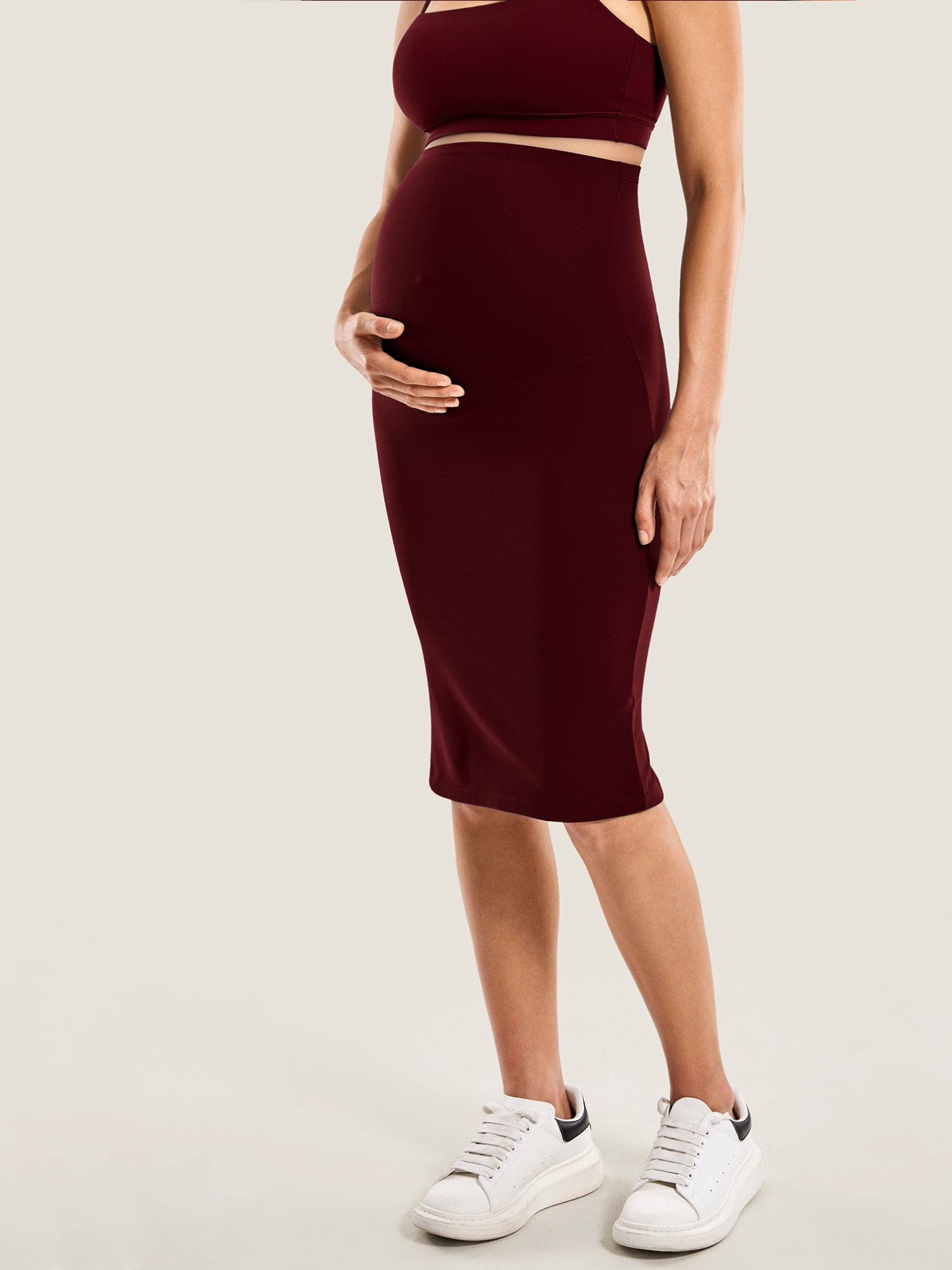 Natrelax™ Maternity High Waisted Midi Skirts