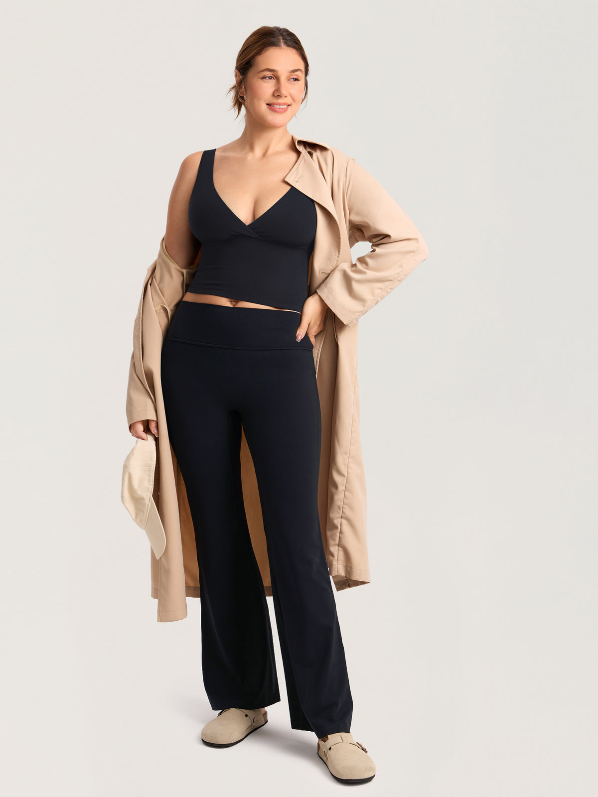 MOMANDA Natrelax® Crossover Nursing Crop Tank Top Black @model_info:MOM5