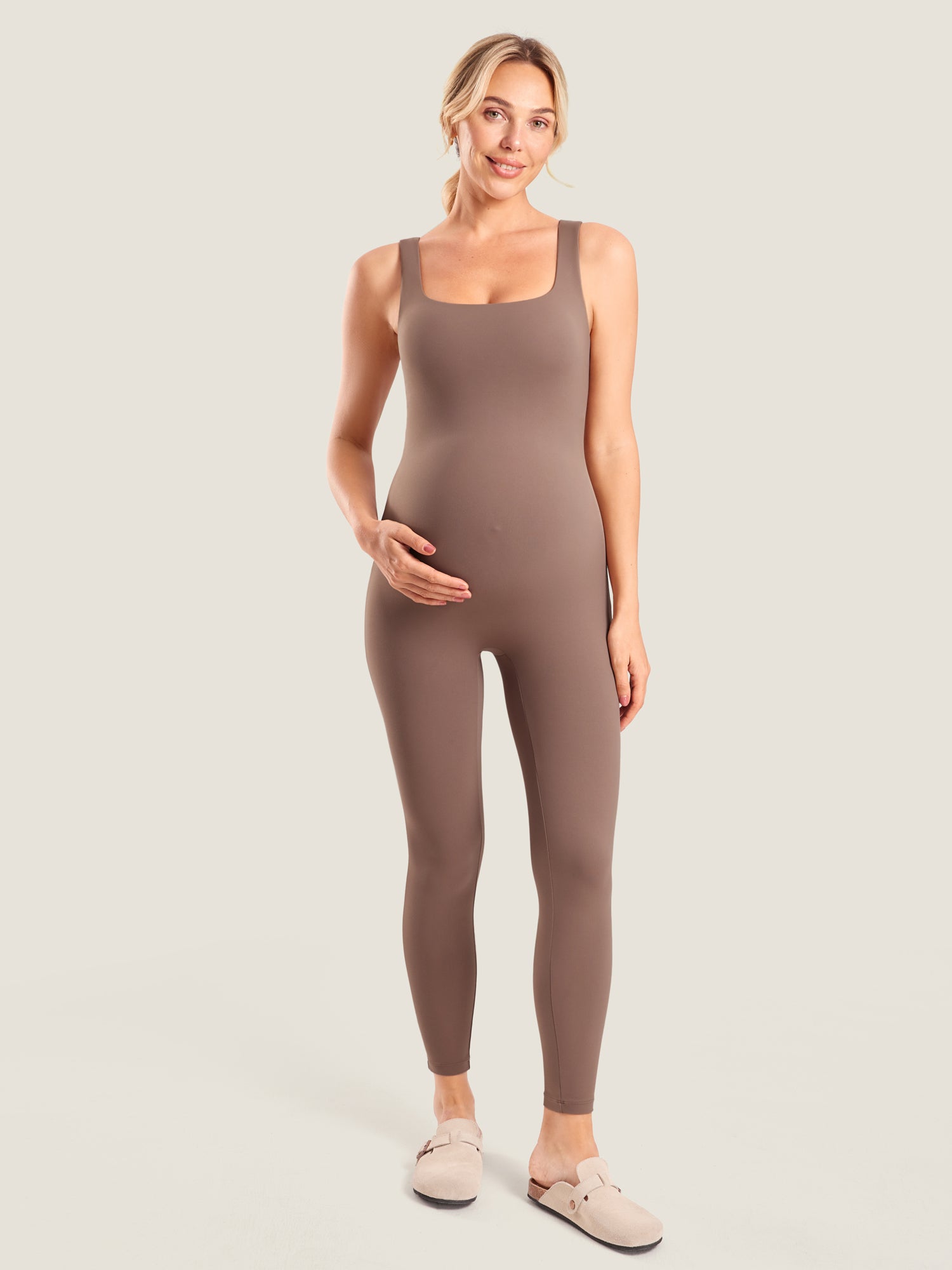 MOMANDA Women's Natrelax® Maternity Jumpsuit Brown Purple