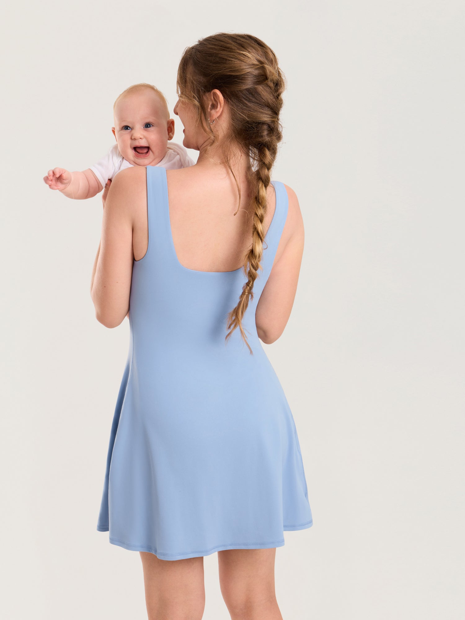 MOMANDA Women's Natrelax® Maternity Mini Dress - Easy Peezy Moonlight Blue