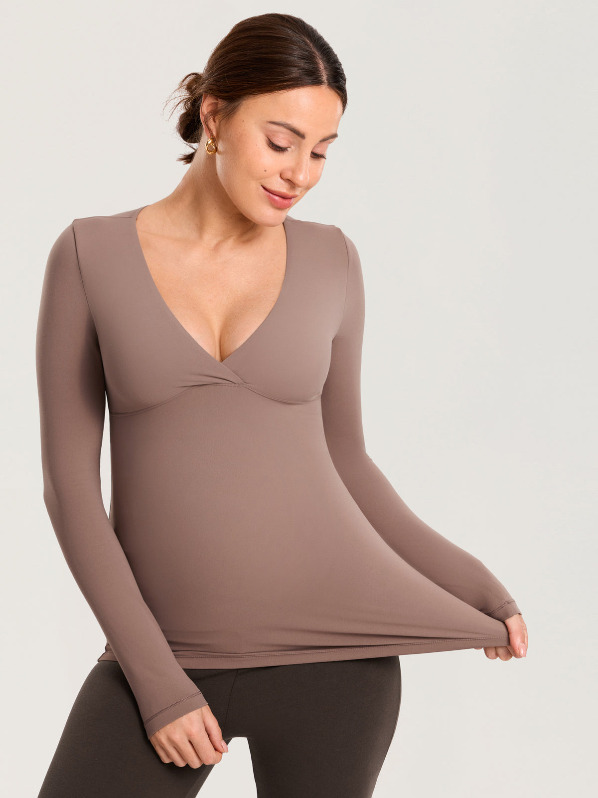 AirSoft Crossover Maternity & Nursing Top - Long Sleeves