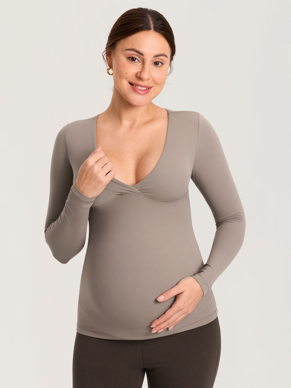 AirSoft Crossover Maternity & Nursing Top - Long Sleeves