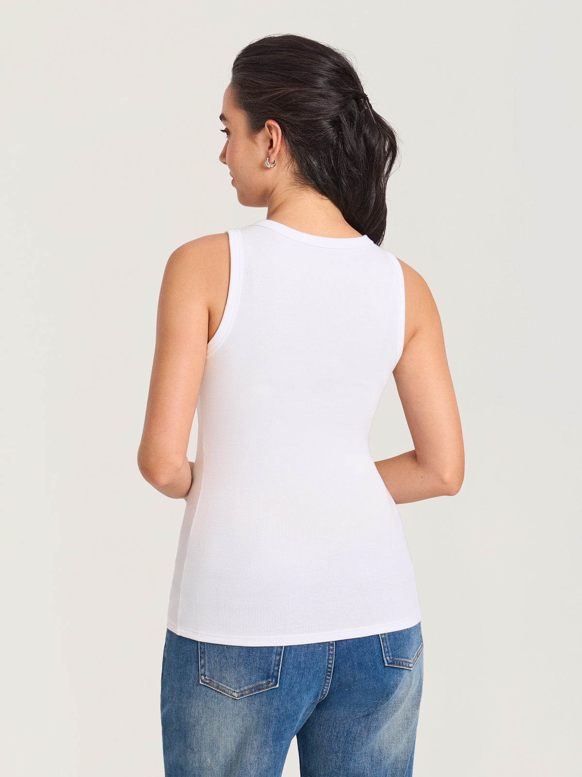 Cotton Rib Crew Neck Maternity Tank Top