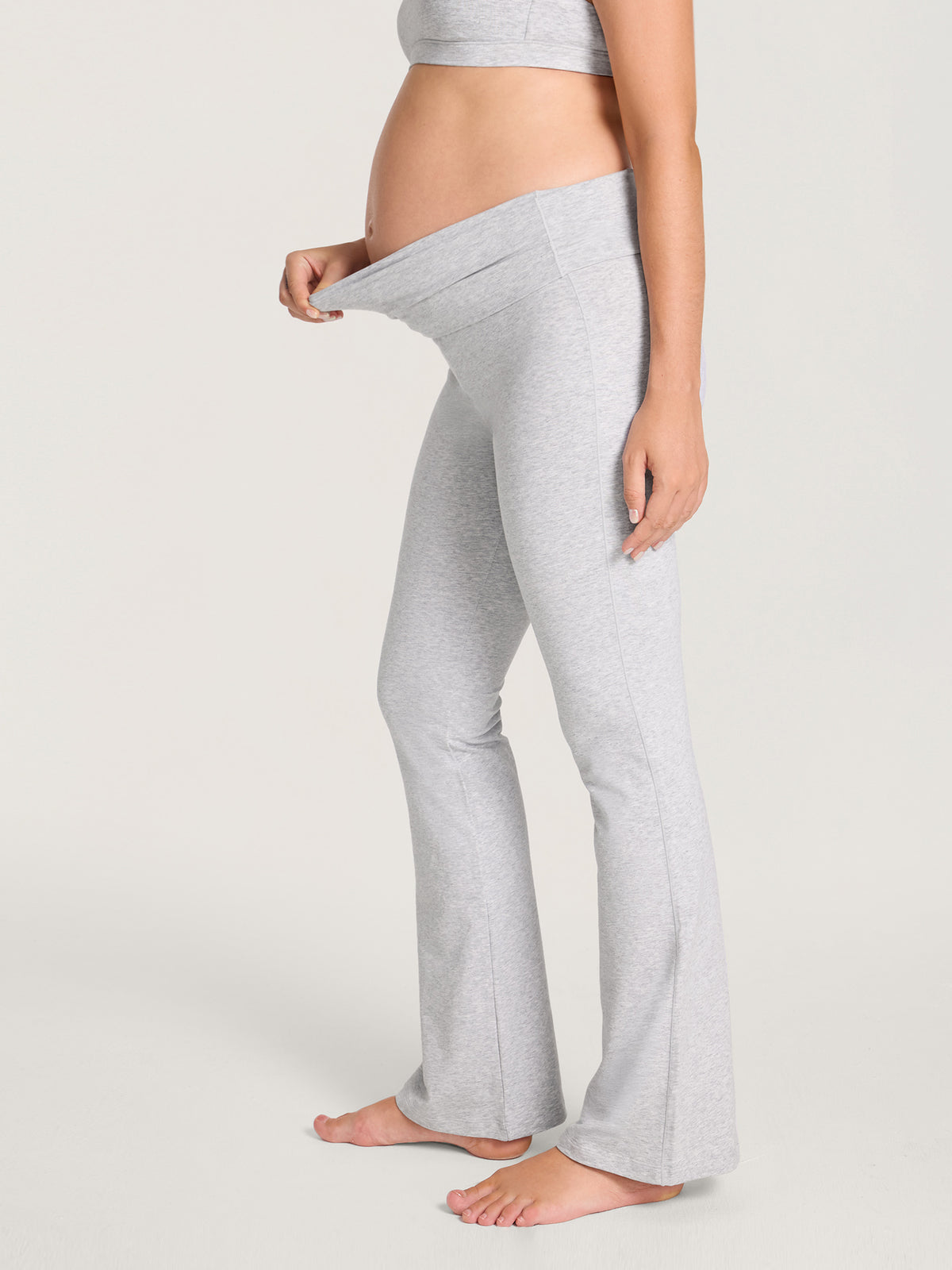 Cotton Foldover Maternity Flare Pants 30.5"