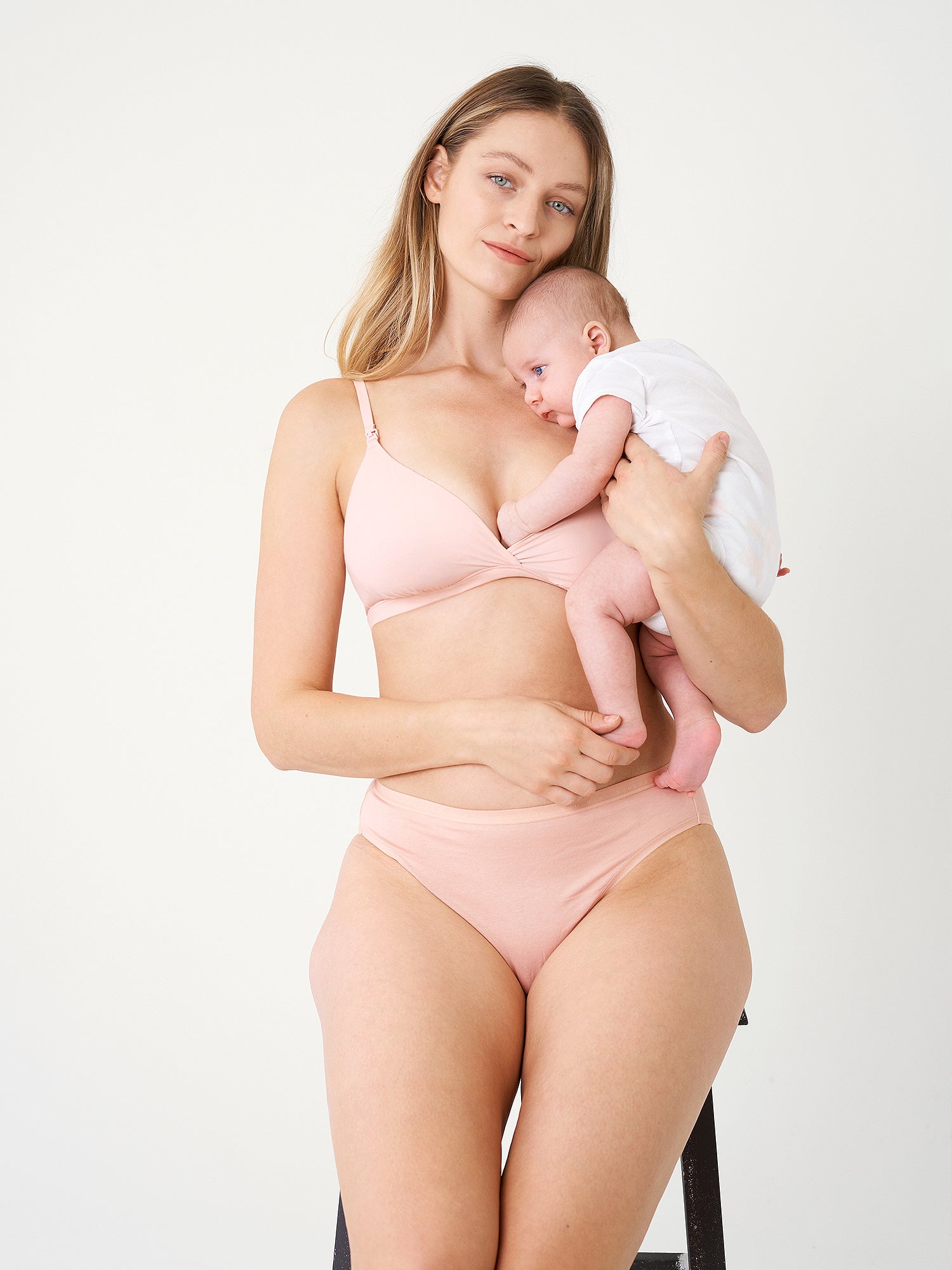 MOMANDA Women's Inbarely® Crossover Nursing Bralette Coconut White