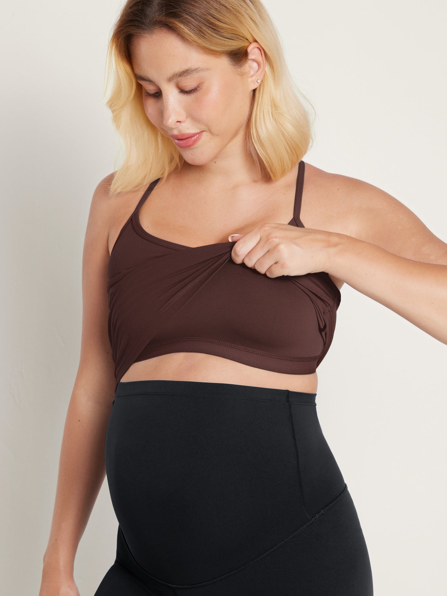 Women's Natrelax® Y Back Maternity Tank - Ruched Sides True Navy