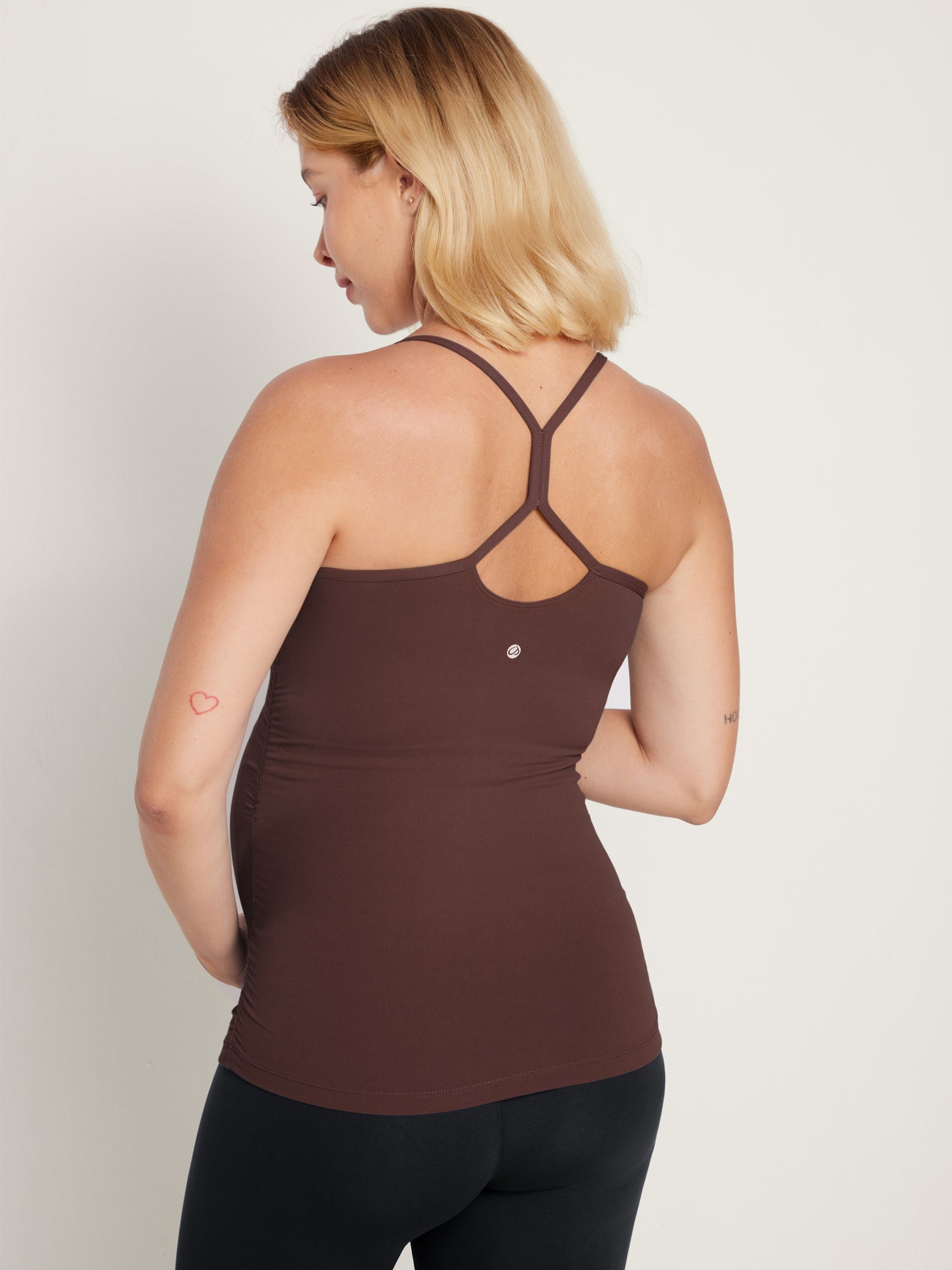 Women's Natrelax® Y Back Maternity Tank - Ruched Sides True Navy