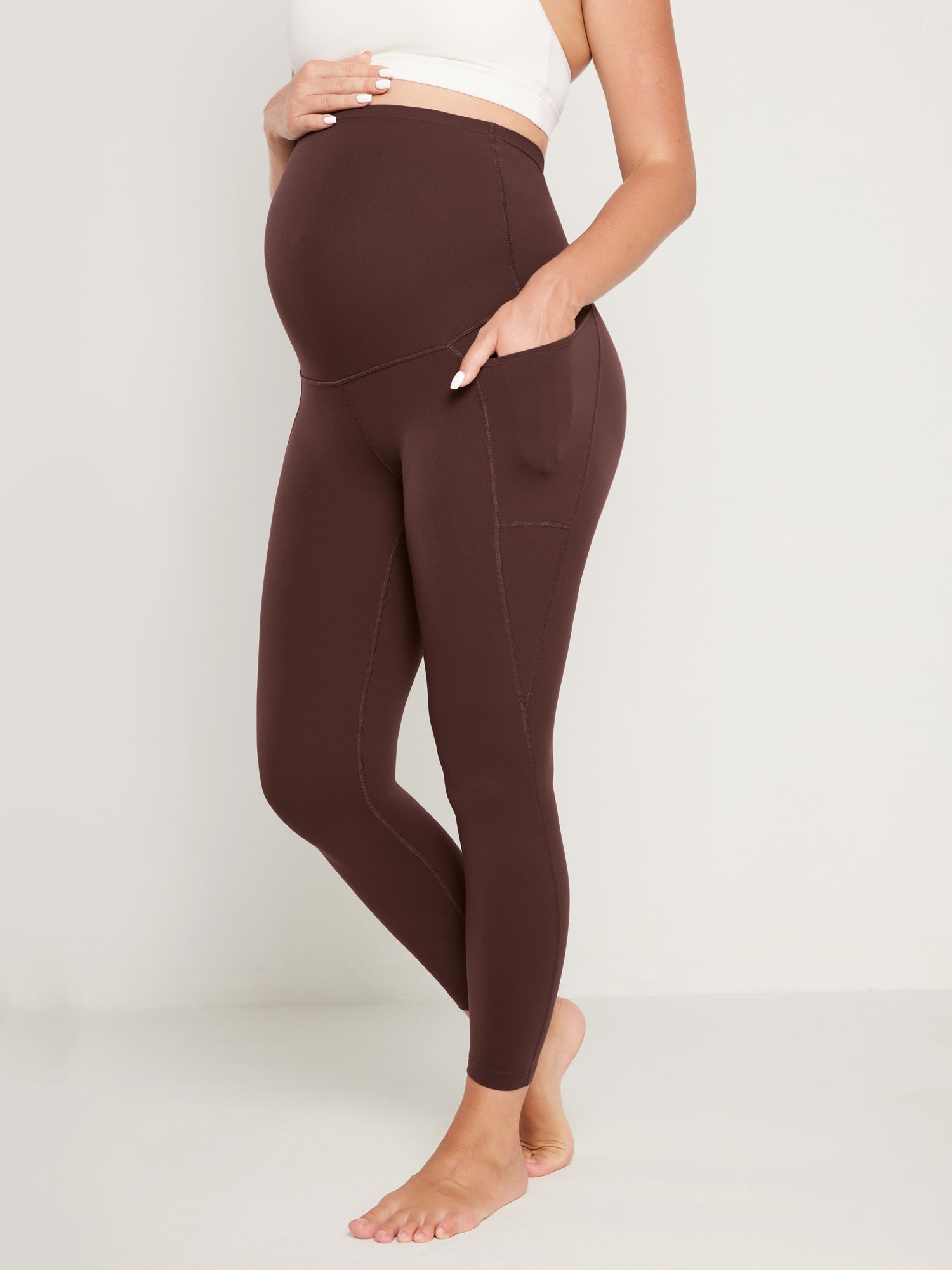 Women's Maternity Leggings With Pockets Natrelax 25'' Mysterious Grey