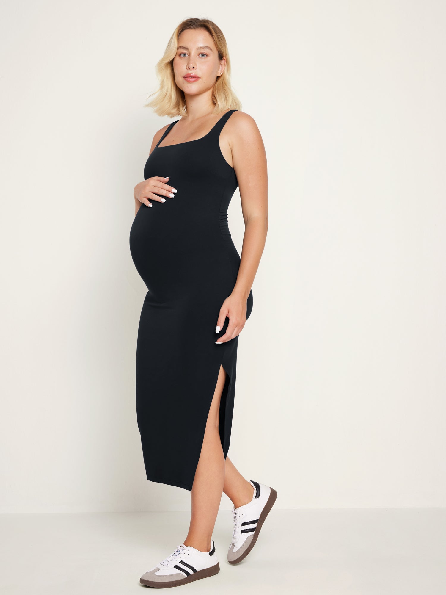 Natrelax® Sleeveless Tank Maternity Dress Black