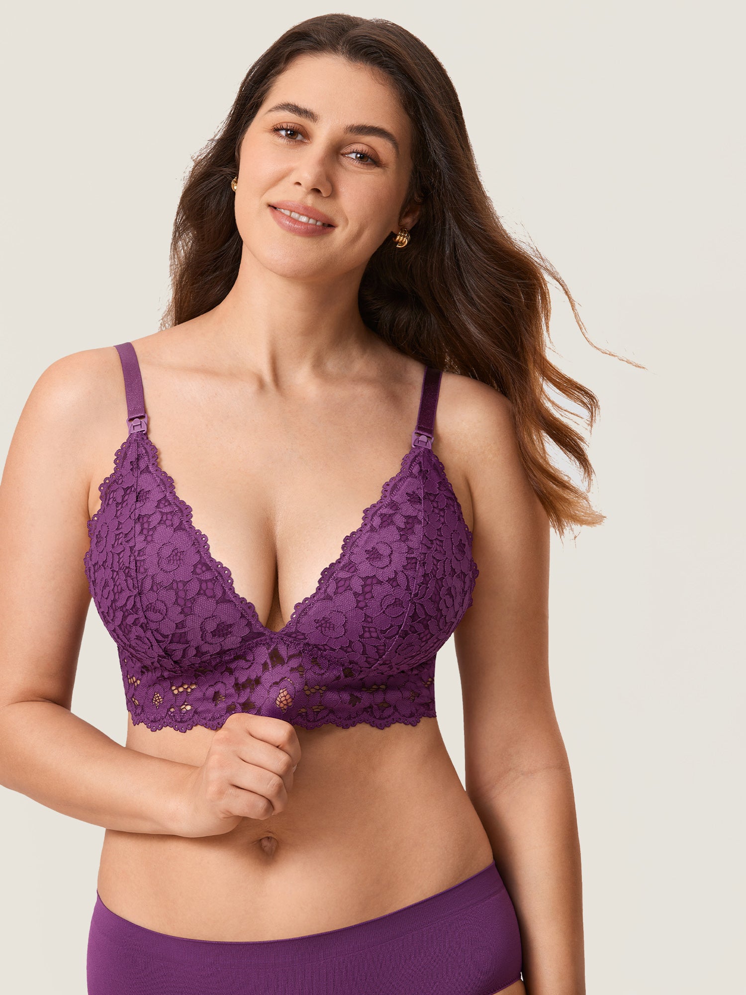 Lace Plunge Nursing Bralette