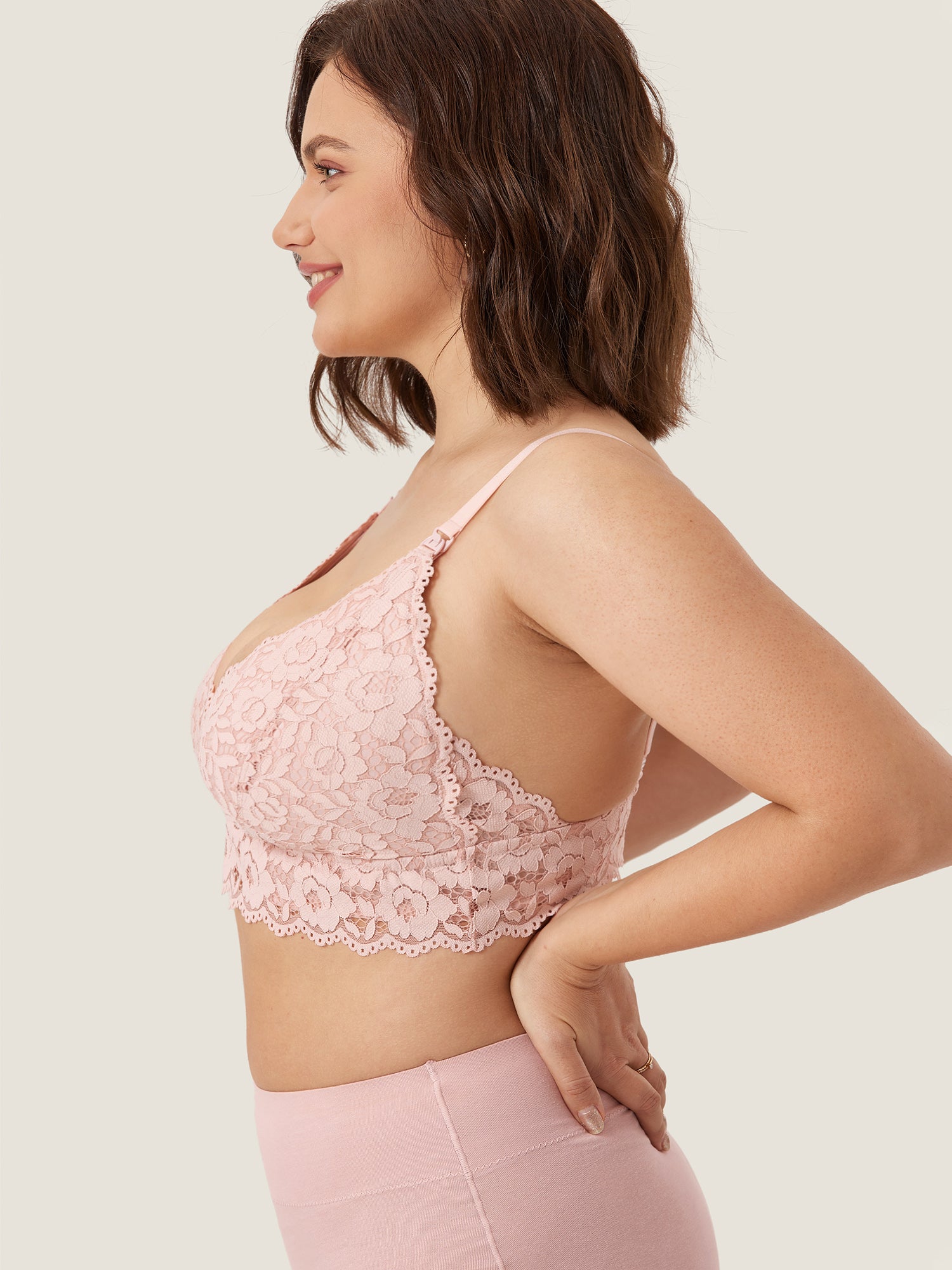 More Coverage Lace Plunge Nursing Bralette