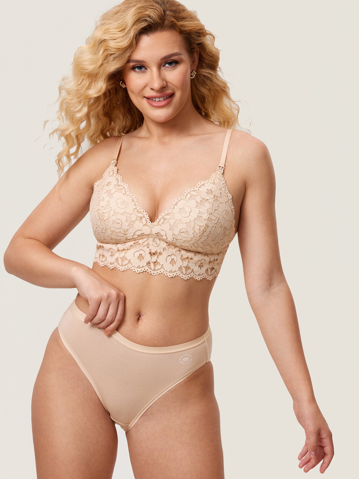 More Coverage Lace Plunge Nursing Bralette