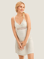 Breastfeeding Lace Nursing Nightdress Heather Grey
