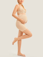 High Waist Shapewear Maternity Shorts|Seamless Beige