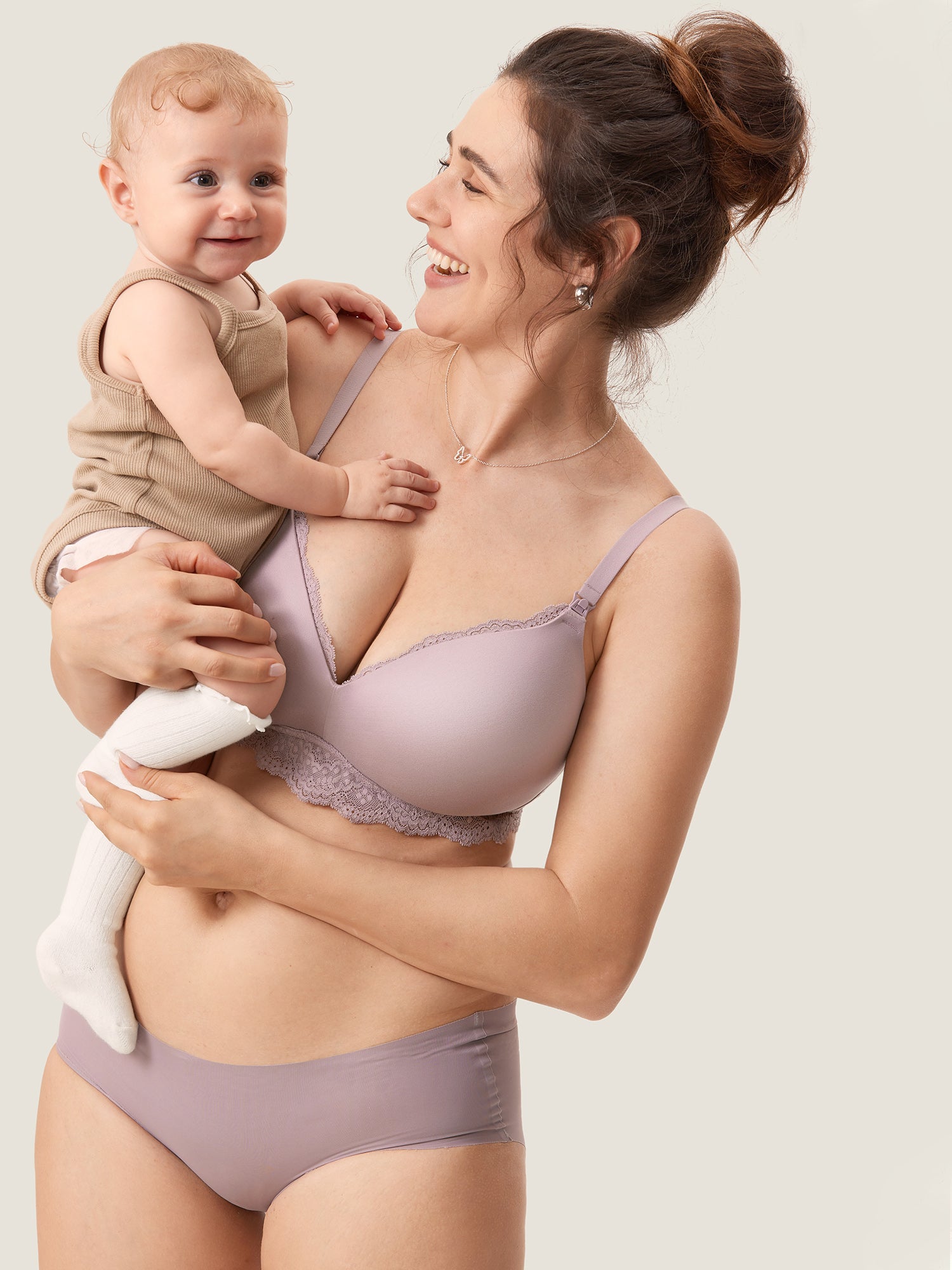 MOMANDA Lace Maternity Nursing Bra Breastfeeding Wirefree Lightly