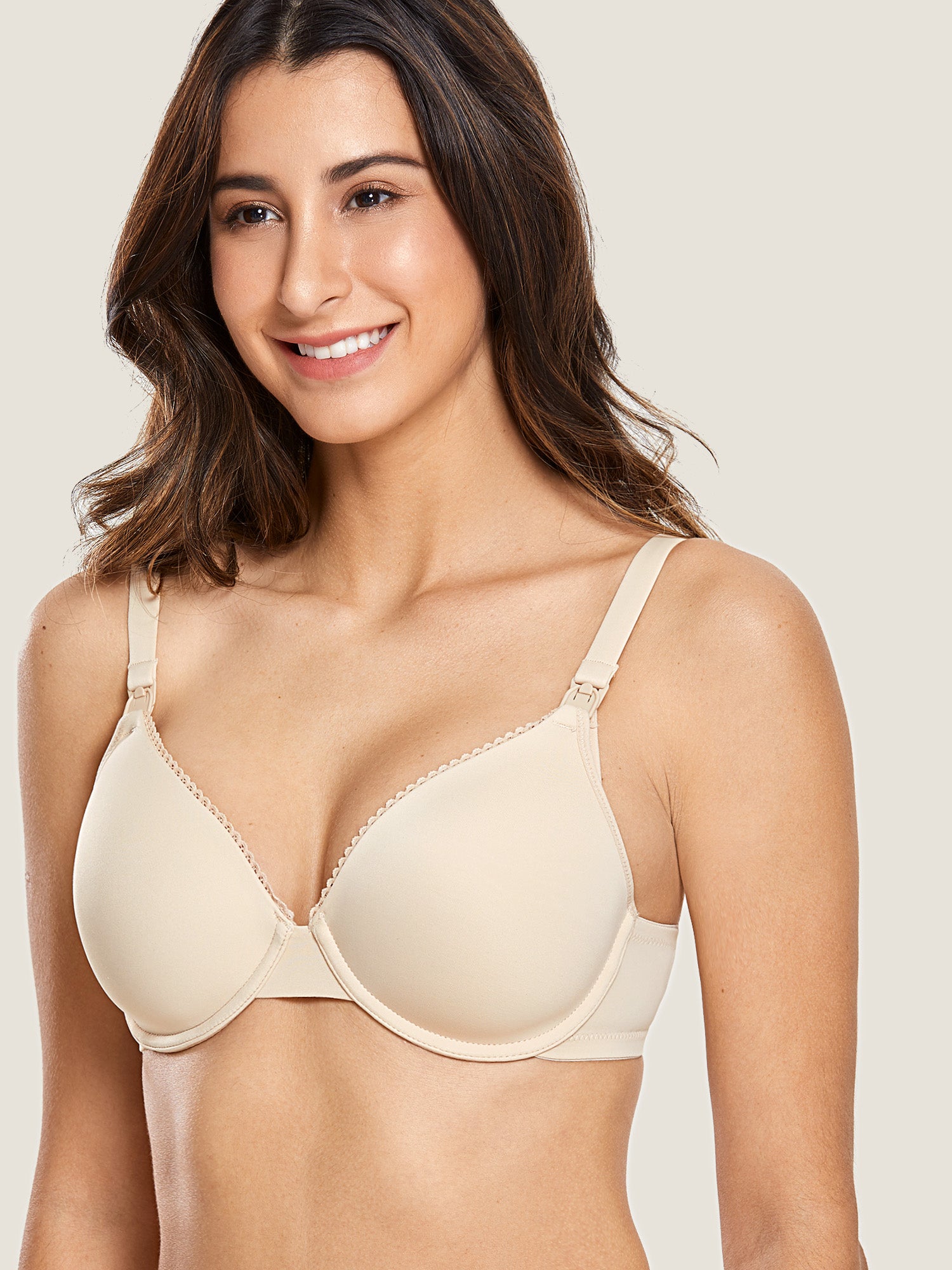 Underwired Support Nursing Bra Beige